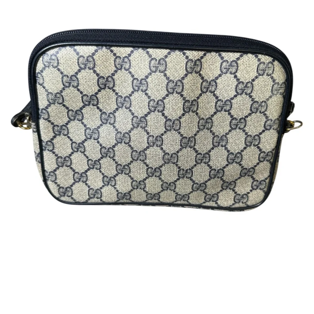 Gucci Authentic Vintage Beige Navy  Supreme Sherry  GG Canvas Crossbody - Picture 5 of 8